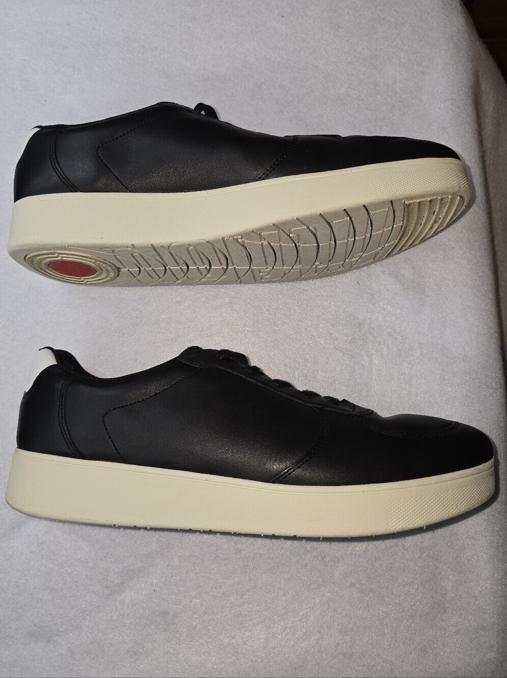 Fitflop Rally Leather Comfort Sneakers Cushion Walking Shoes Black Men's Size 11 - Picture 5 of 10